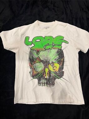 Zumiez Graphic Tee with Neon Green and Yellow Skull Graphic